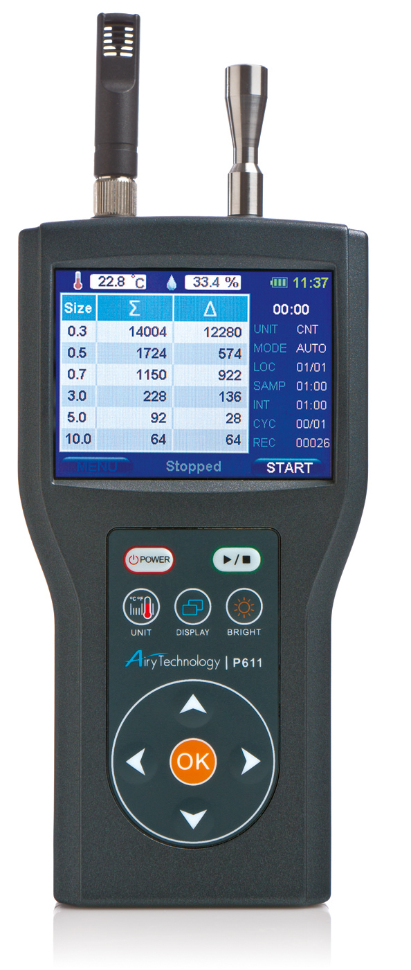 Airy Technology Handheld Particle Counter w/ Temp/Humidity